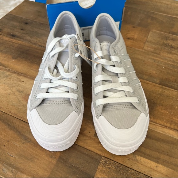 Adidas Originals Nizza Platform Shoes - Grey & White - Picture 2 of 5
